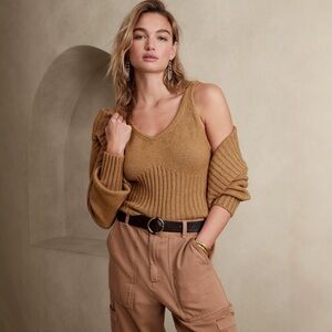 Banana Republic Cropped Bramie Tank, Dark Camel